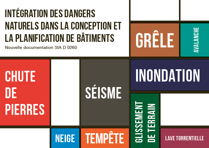 Dépliant documentation SIA D0260 « Intégration des dangers naturels dans la conception et la planification de bâtiments »