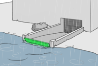 Barrière de rétention automatique protège de manière fiable l'entrée du garage souterrain contre les inondations