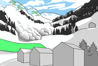 Mesures de protection des zones (barrières anti-avalanches et digue de protection) contre les avalanches