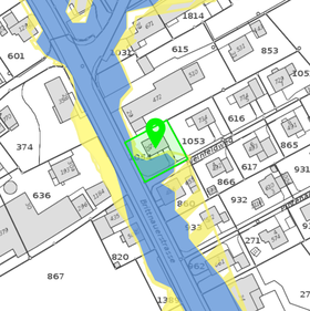 Le check-up des dangers naturels verifie les dangers gravitationnels tels que les inondations au secteur de la propriété en plus d'un buffer de 2 m directement adjacent à celle-ci.