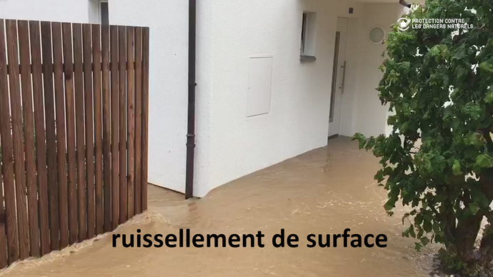 Ruissellement de surface - l'eau s'écoule vers un bâtiment - Protection ...