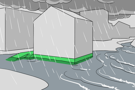 Le bâtiment surélevé est robuste et étanche dans la zone de base